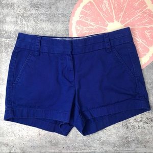 J Crew chino 3” shorts cobalt blue size 2